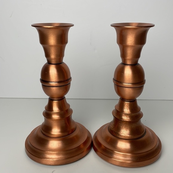 Pair Copper Candle Stick Holders Fantasy Copperware Ltd - Picture 10 of 10